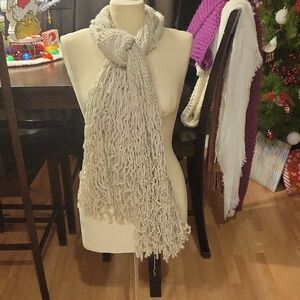 Elegant Cream Knit Scarf